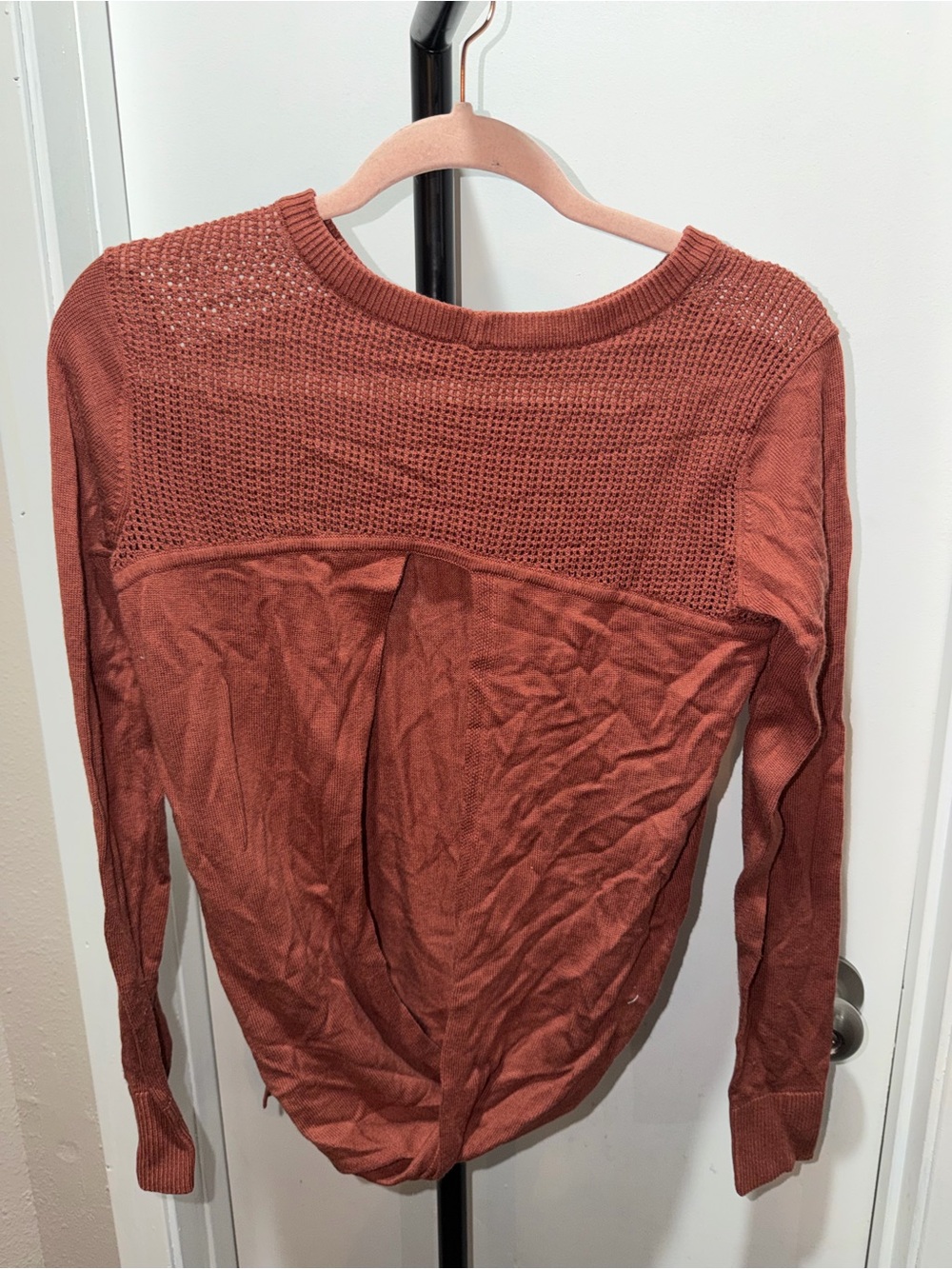 Lululemon Rust Cashmere Blend Open-Knit Sweater – Estimated Size 6/Small
